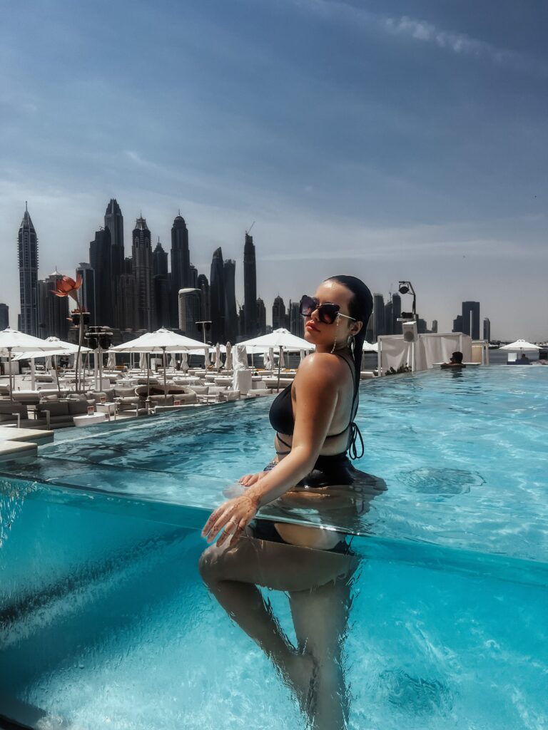 7 Day Itinerary Dubai, a list of best places to visit in Dubai, Aura Sky Pool, Nikki Beach, Burj Khalifa, Madinat Jumeirah, Burj Al Arab, Dubai Marina